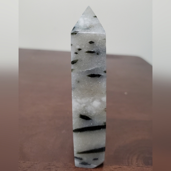 Green Tourmaline Crystal Tower in Quartz Matrix - Picture 5 of 11